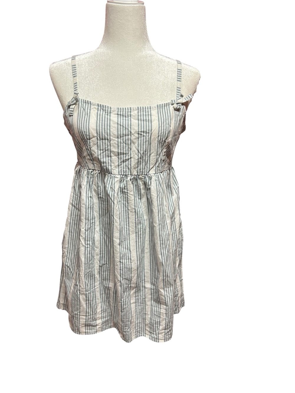 Urban Outfitters Motel Tisyani Striped with Bows Smocked Babydoll Mini Sundress